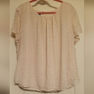 Talbots cream blouse